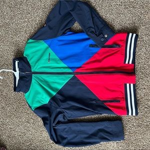 Tommy Hilfiger, Mens Small zip up wind breaker, multicolored